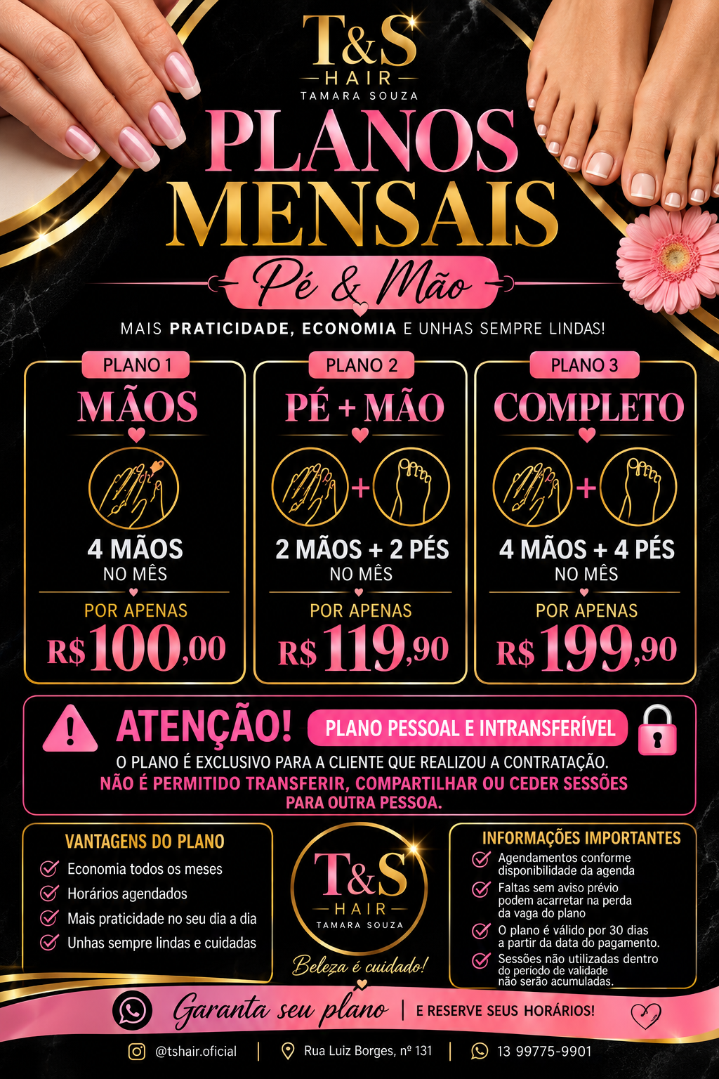 Pacote manicure e pedicure